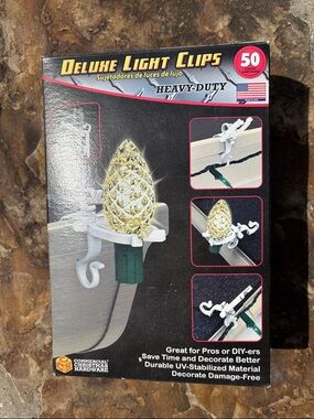 Deluxe Light Clips Heavy-Duty White - 50 Pack